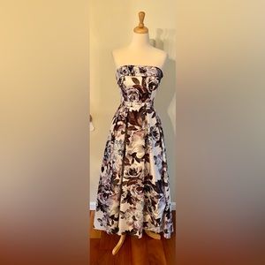 XSCAPE Strapless Floral Gown Size 2